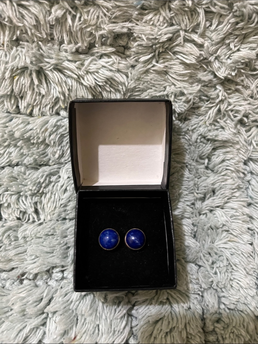 Genuine Blue Lapis stud earrings - Picture 1 of 1